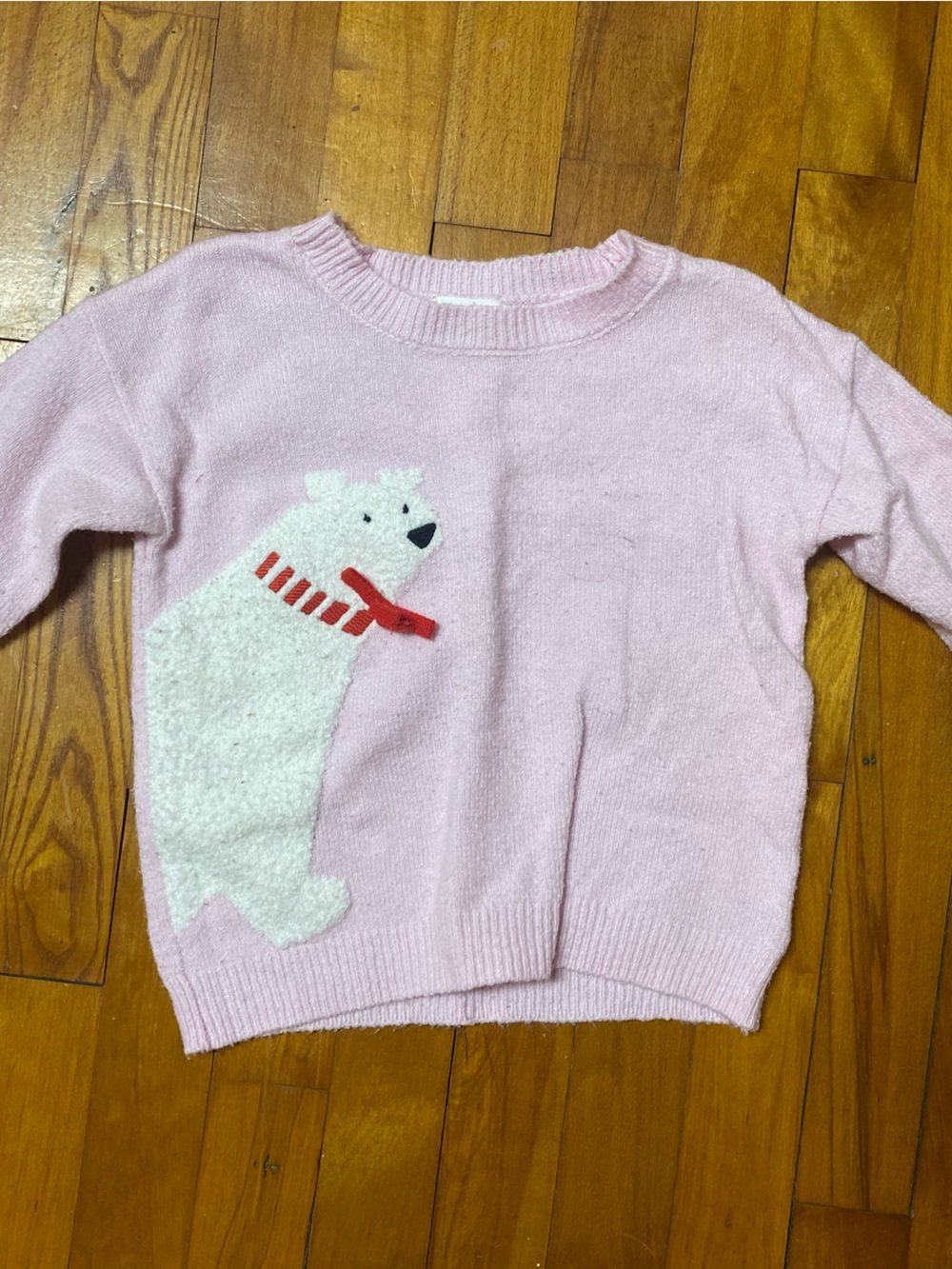 Cat & Jack Pink Knit Sweater Top with Orange Logo Tag